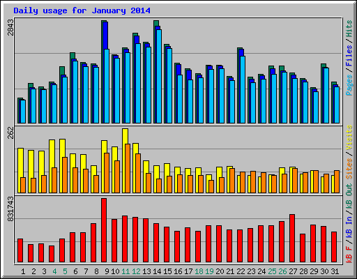 Daily usage for January 2014