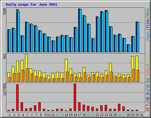 Daily usage for June 2021