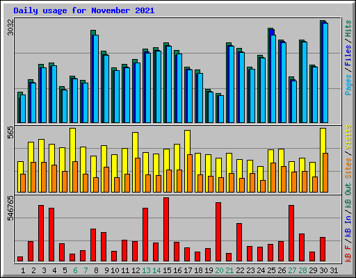 Daily usage for November 2021