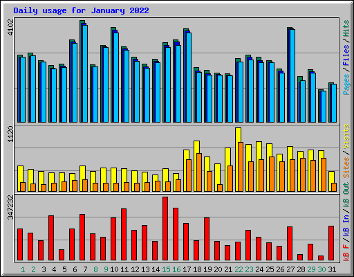 Daily usage for January 2022