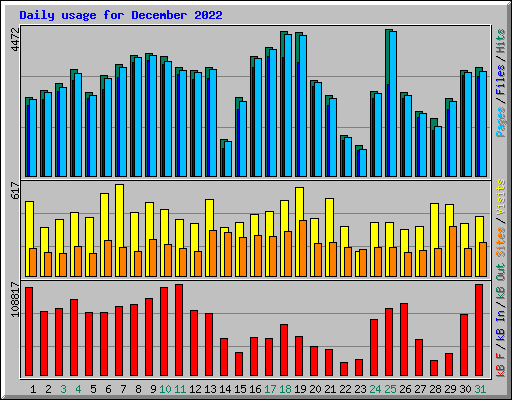 Daily usage for December 2022