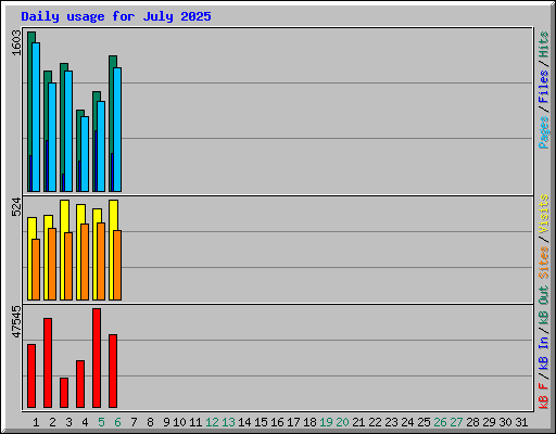 Daily usage for July 2025