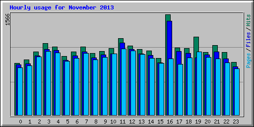 Hourly usage for November 2013