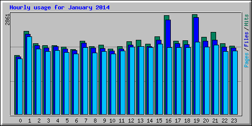 Hourly usage for January 2014