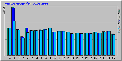 Hourly usage for July 2016