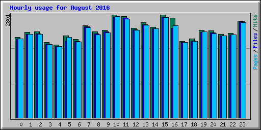 Hourly usage for August 2016