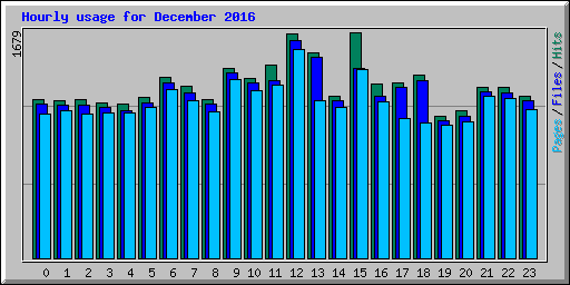 Hourly usage for December 2016