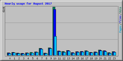 Hourly usage for August 2017