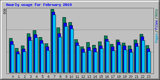 Hourly usage for February 2019