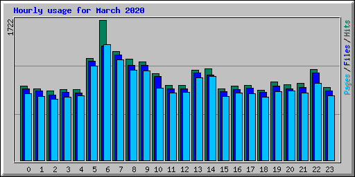 Hourly usage for March 2020