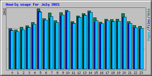 Hourly usage for July 2021