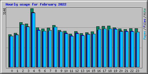 Hourly usage for February 2022