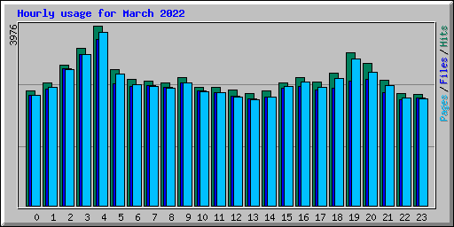 Hourly usage for March 2022