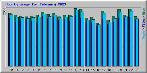 Hourly usage for February 2023