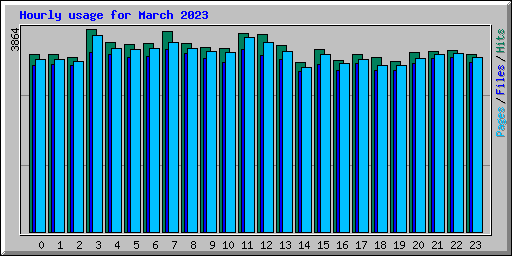 Hourly usage for March 2023