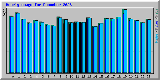 Hourly usage for December 2023