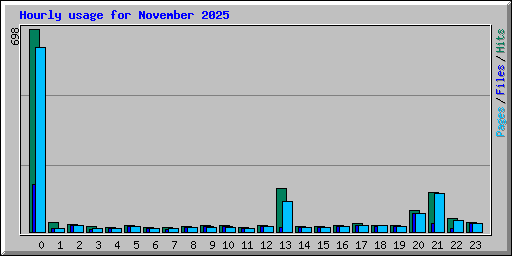 Hourly usage for November 2025